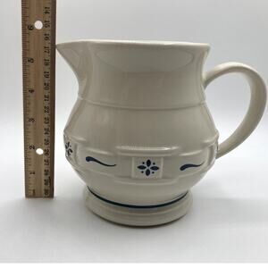Longaberger Pottery Woven Traditions Classic Blue 5” Pitcher